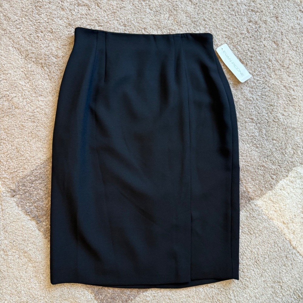 Evan-Picone Womens Black Pencil Skirt Size 10 NWT Career Professional Midi Skirt